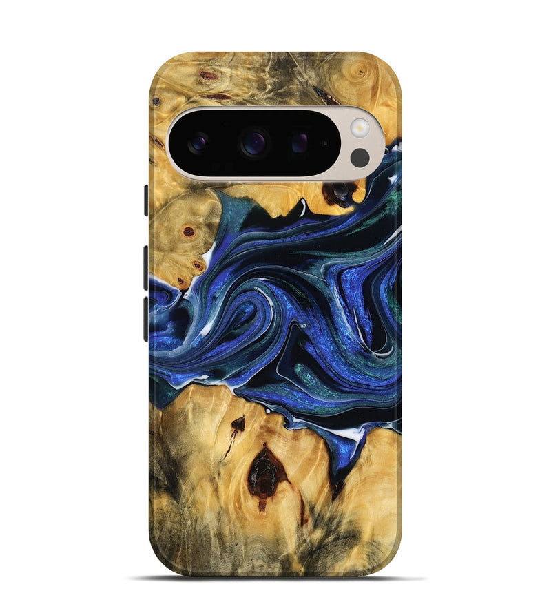 Pixel 10 Pro Wood Live Edge Phone Case - Jaimie (Blue, 778776)