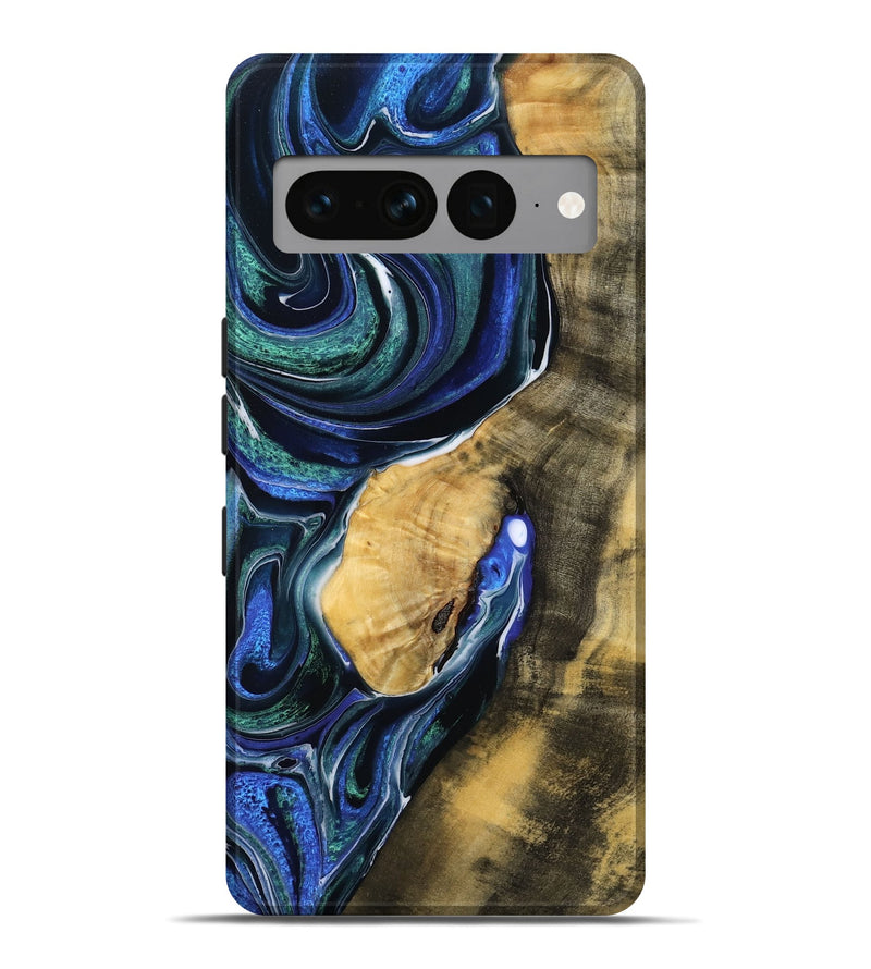Pixel 7 Pro Wood Live Edge Phone Case - Dortha (Blue, 778777)