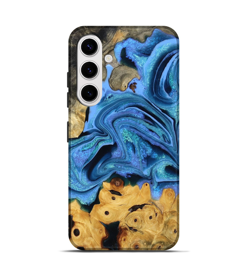 Galaxy S25 Wood Live Edge Phone Case - Talan (Blue, 778785)
