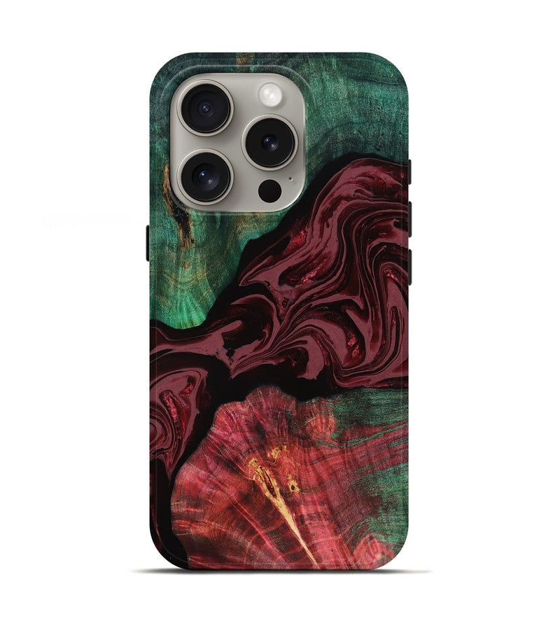 iPhone 16 Pro Wood Live Edge Phone Case - Arlo (Red, 778988)