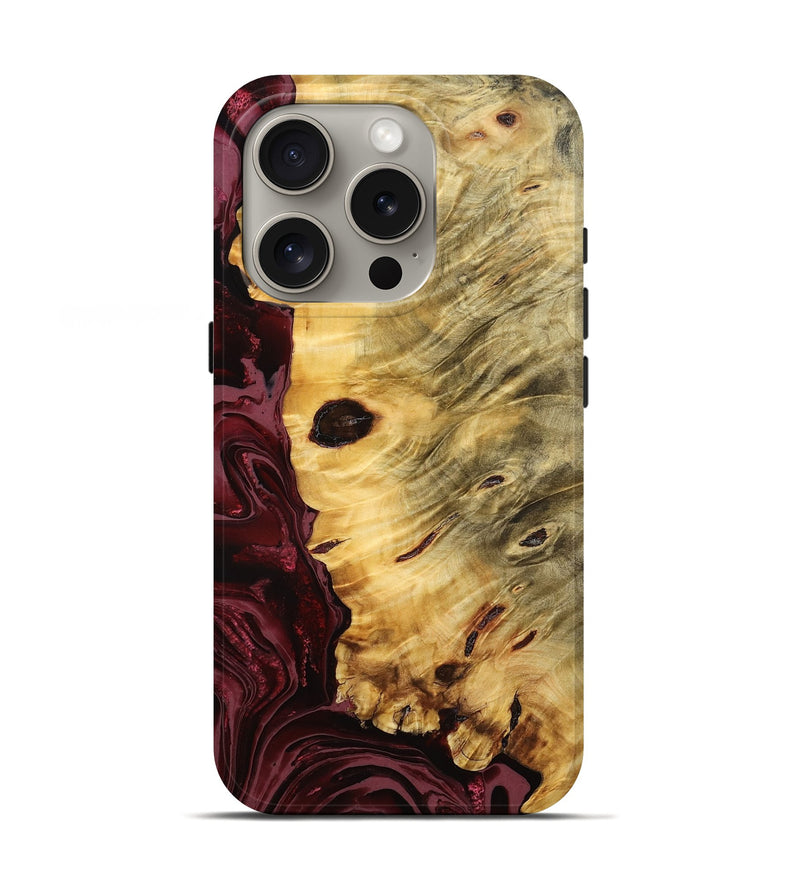 iPhone 16 Pro Wood Live Edge Phone Case - Hali (Red, 779000)