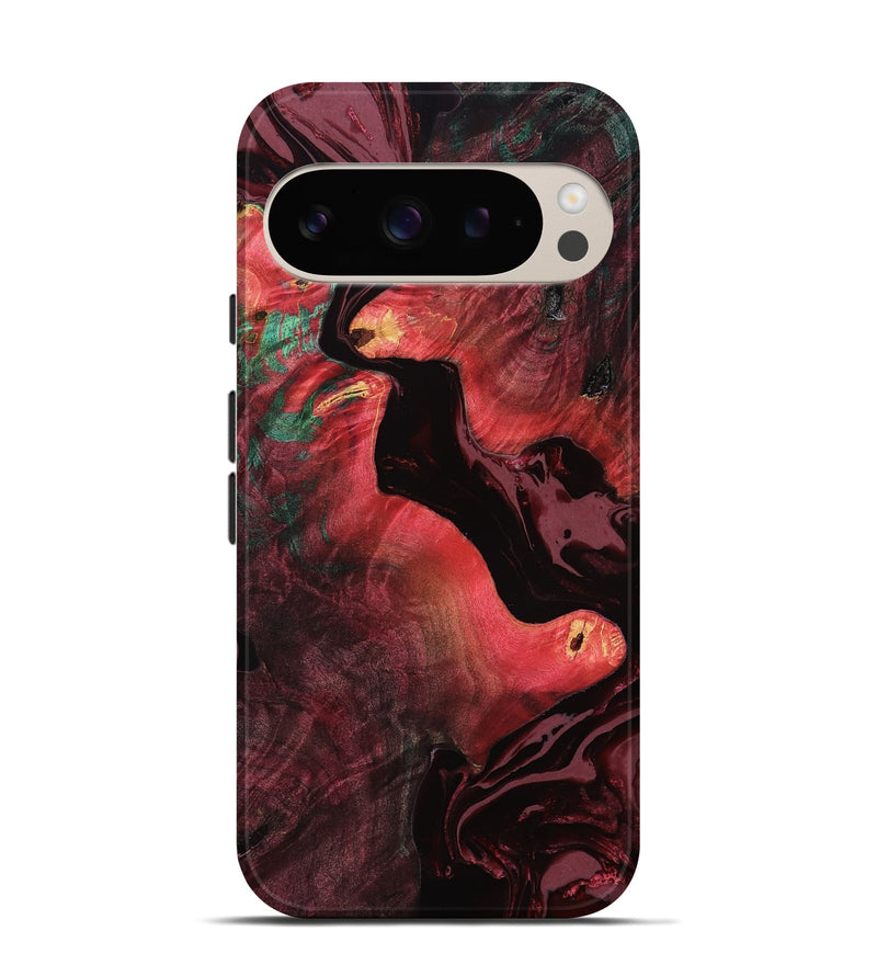 Pixel 9 Pro Wood Live Edge Phone Case - Kory (Red, 779001)