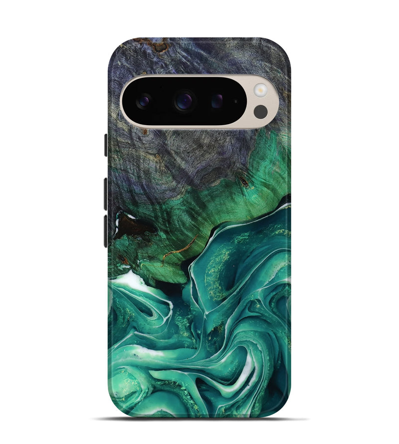 Pixel 9 Wood Live Edge Phone Case - Janette (Green, 779175)