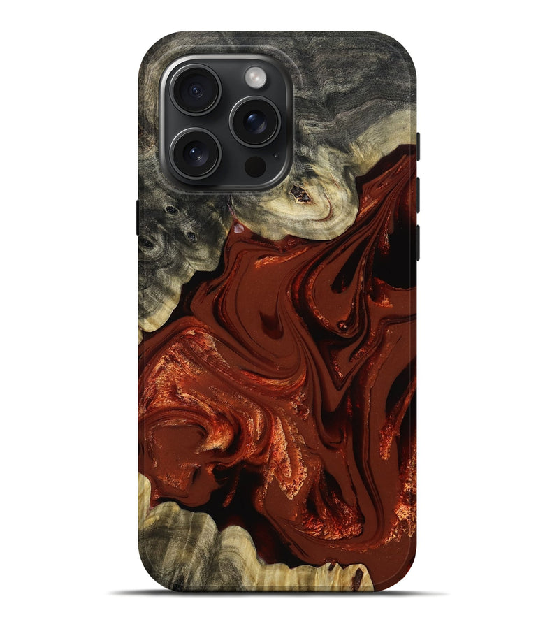 iPhone 16 Pro Max Wood Live Edge Phone Case - Avayah (Red, 779177)