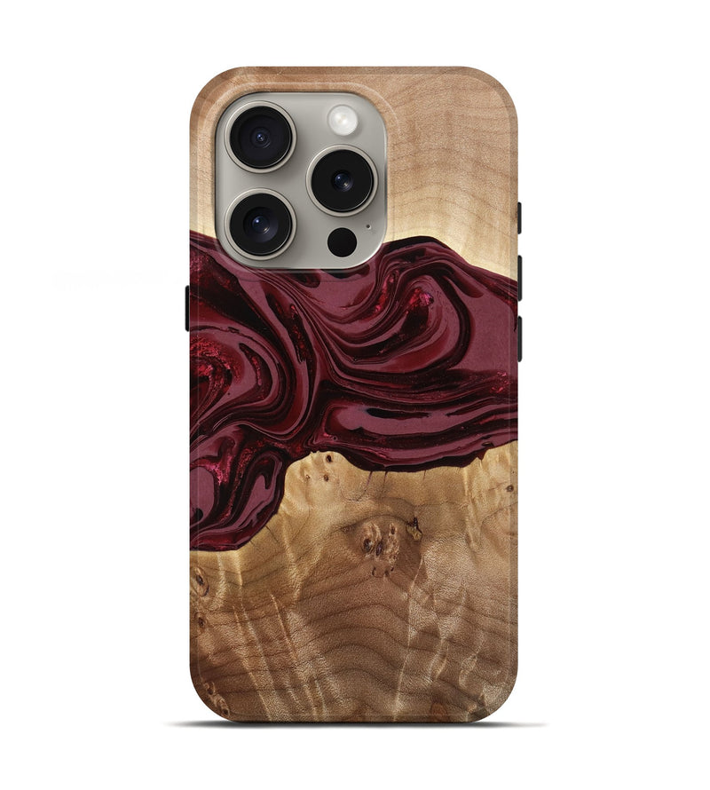 iPhone 16 Pro Wood Live Edge Phone Case - Estelle (Red, 779178)