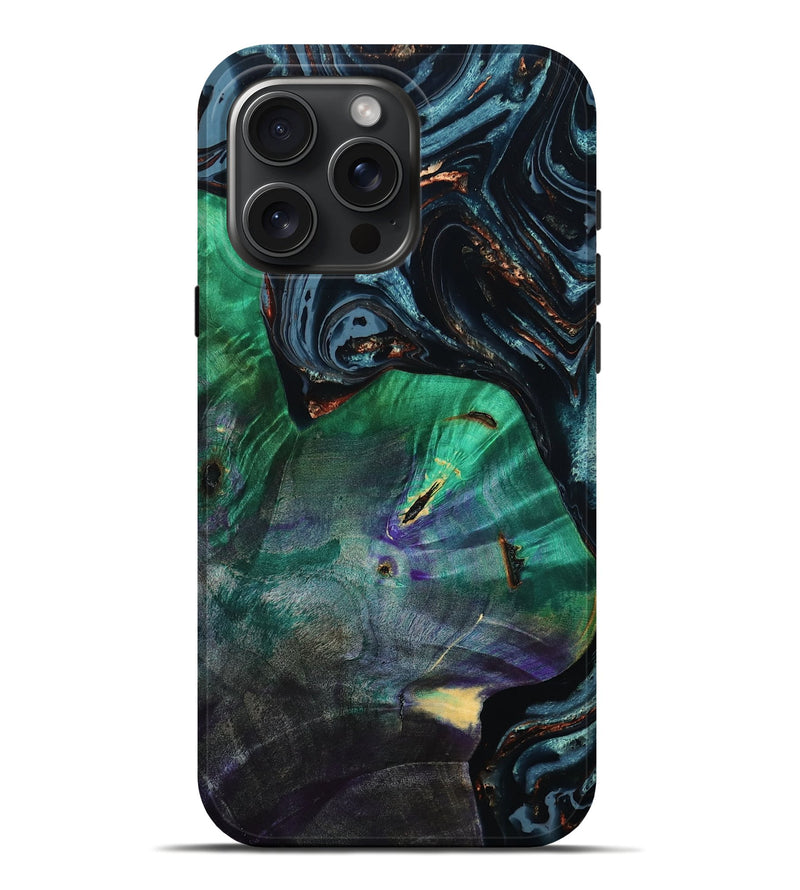 iPhone 16 Pro Max Wood Live Edge Phone Case - Pete (Green, 779179)