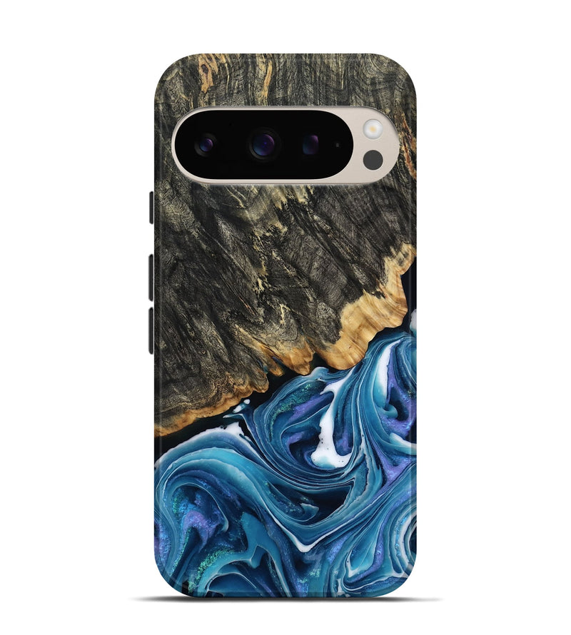 Pixel 9 Pro Wood Live Edge Phone Case - Tommy (Blue, 779185)