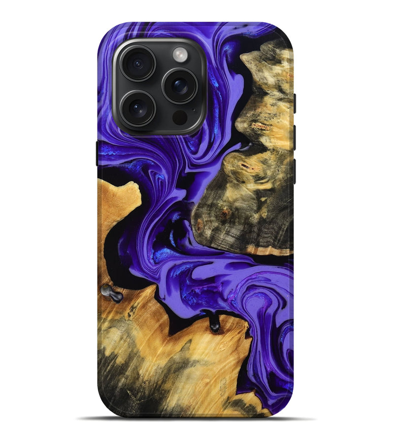 iPhone 16 Pro Max Wood Live Edge Phone Case - Kaiya (Purple, 779192)