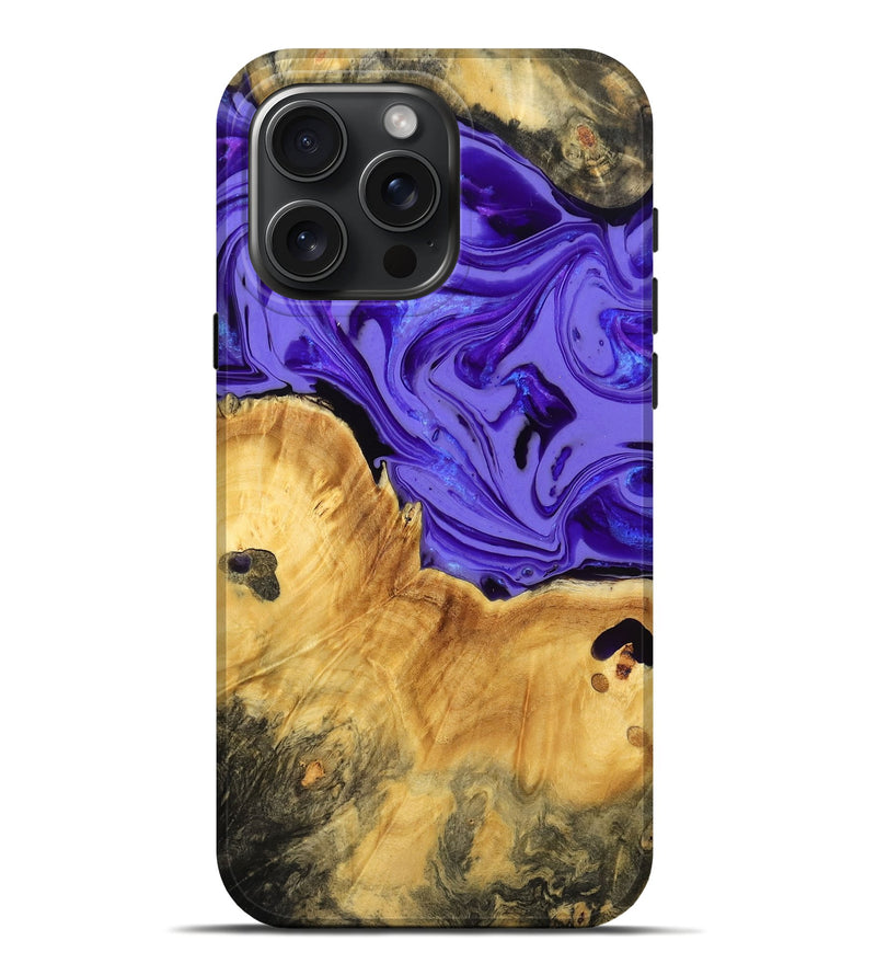 iPhone 16 Pro Max Wood Live Edge Phone Case - Marlin (Purple, 779193)