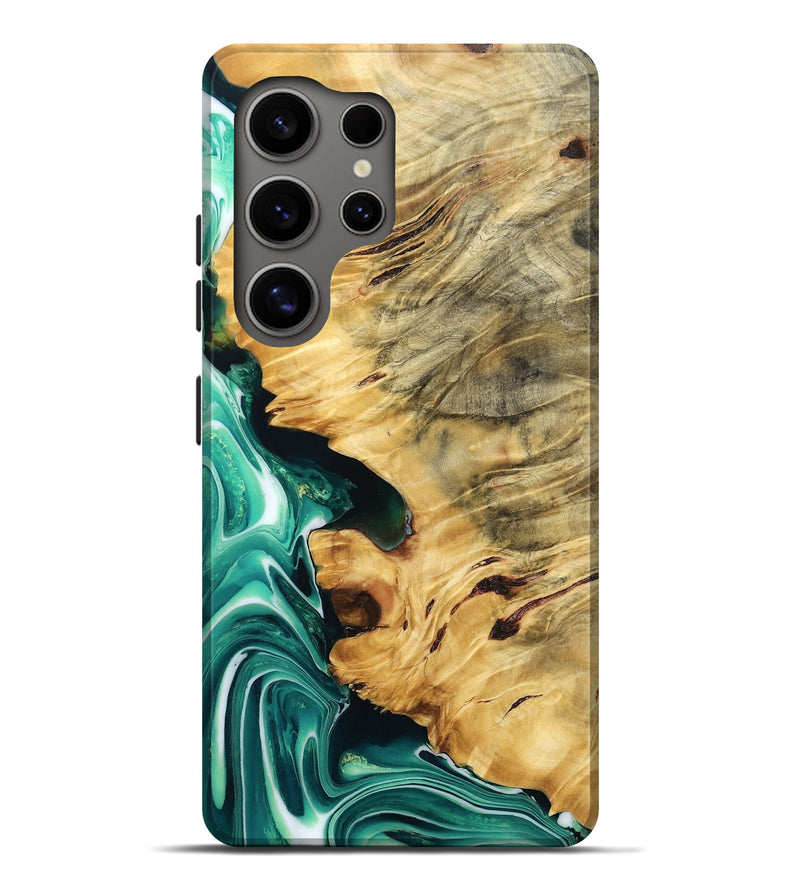 Galaxy S25 Ultra Wood Live Edge Phone Case - Corina (Green, 779194)