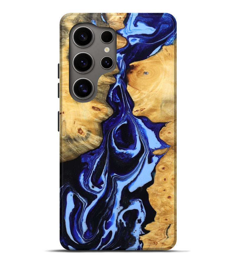 Galaxy S25 Ultra Wood Live Edge Phone Case - Lovie (Blue, 779503)
