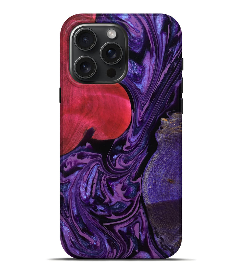 iPhone 16 Pro Max Wood Live Edge Phone Case - Cohen (Purple, 779534)