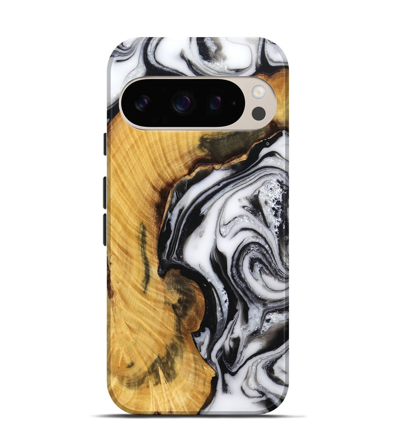 Pixel 10 Pro Wood Live Edge Phone Case - Guido (Black & White, 779766)