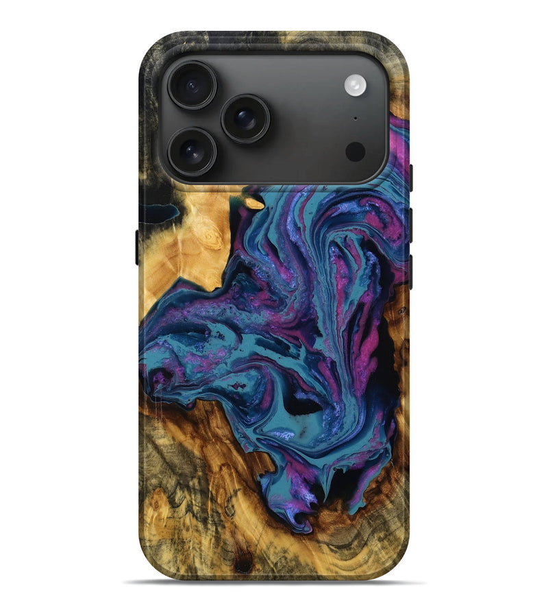iPhone 17 Pro Max Wood Live Edge Phone Case - Vernie (Purple, 779772)