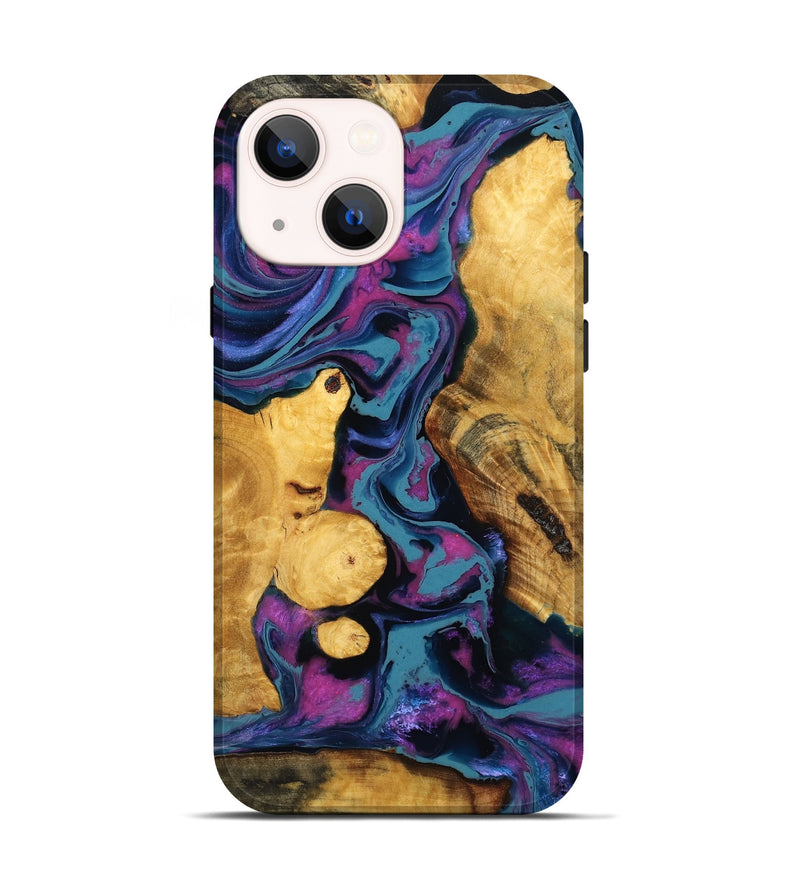 iPhone 14 Wood Live Edge Phone Case - Kirstin (Purple, 779775)