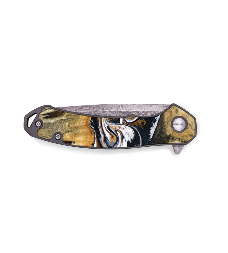 EDC Wood Pocket Knife - Urban (Teal & Gold, 780177)