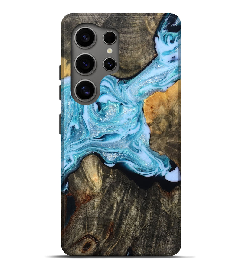 Galaxy S25 Ultra Wood Live Edge Phone Case - Kaycee (Blue, 780331)