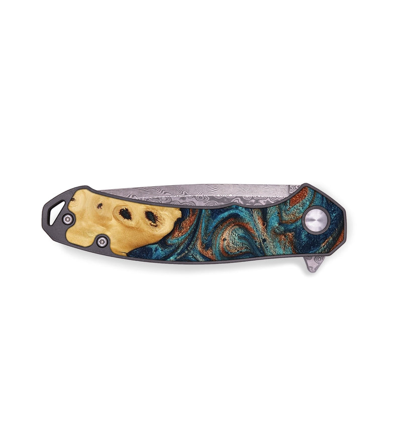 EDC Wood Pocket Knife - Wilton (Teal & Gold, 780460)