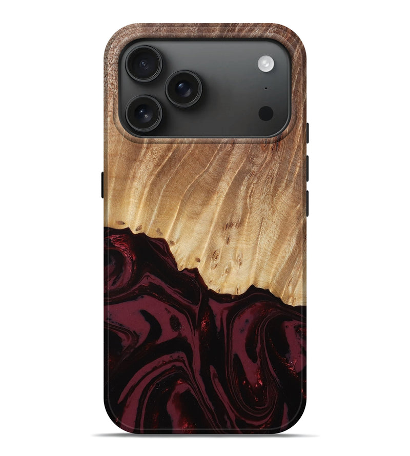 iPhone 17 Pro Max Wood Live Edge Phone Case - Candida (Red, 780480)
