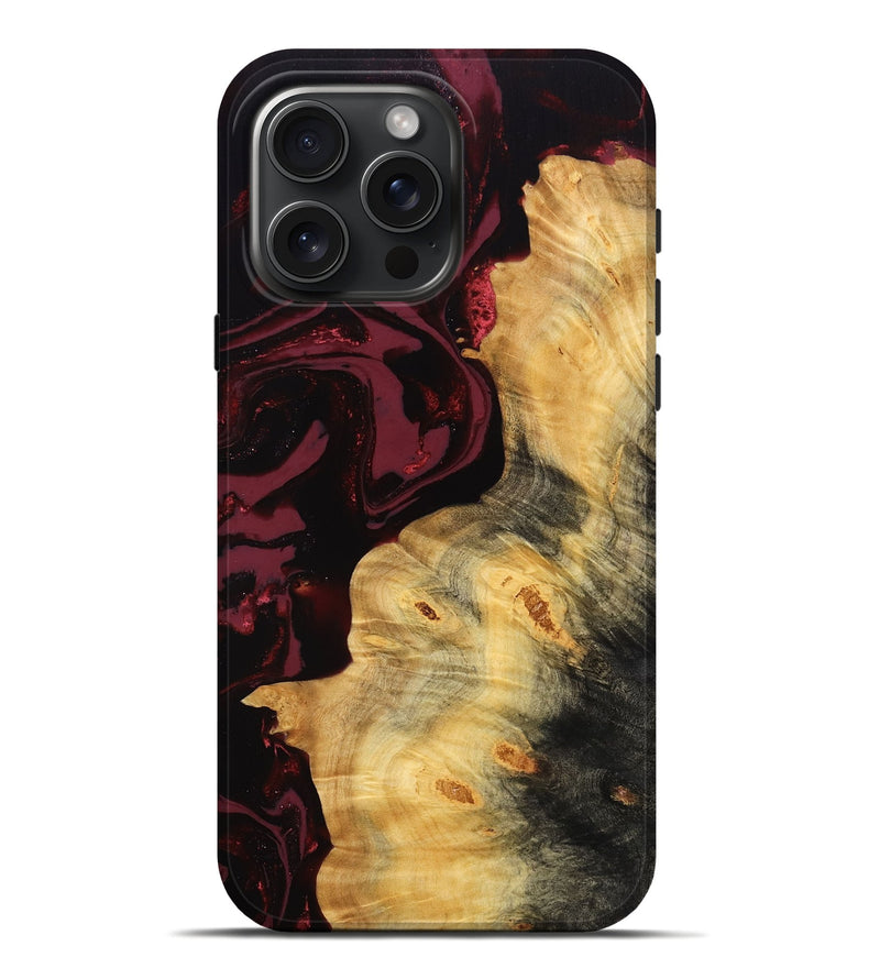 iPhone 16 Pro Max Wood Live Edge Phone Case - Aden (Red, 780482)