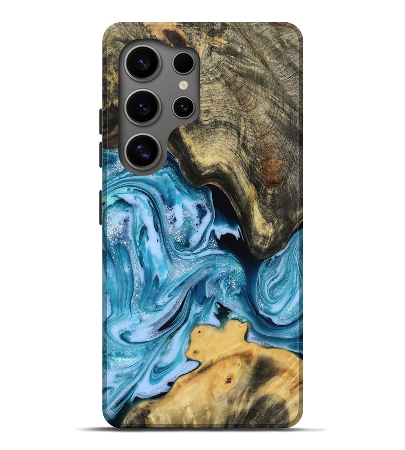 Galaxy S25 Ultra Wood Live Edge Phone Case - Jeramy (Blue, 780483)