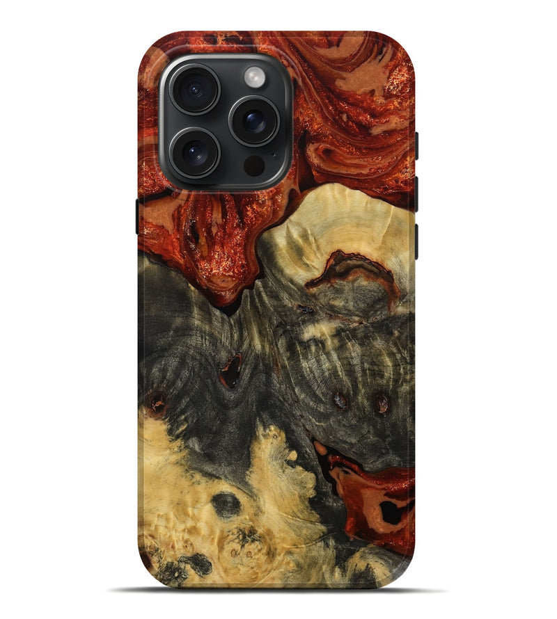 iPhone 16 Pro Max Wood Live Edge Phone Case - Brayan (Red, 780484)