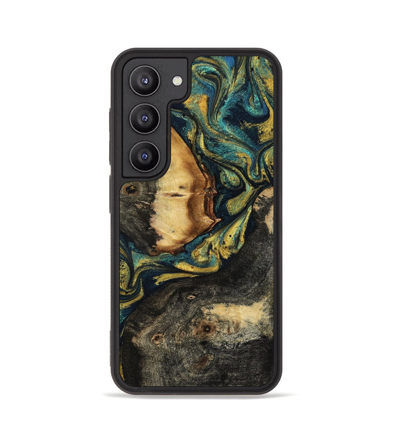 Galaxy S23 Wood Phone Case - Deana (Teal & Gold, 780730)
