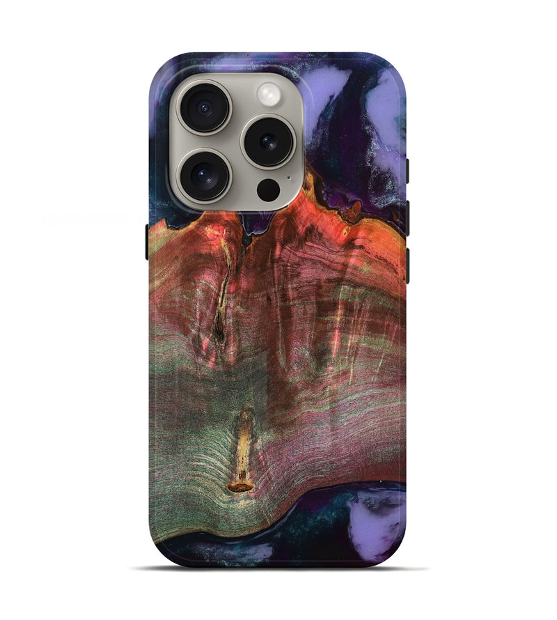 iPhone 16 Pro Wood Live Edge Phone Case - Wade (Purple, 781013)