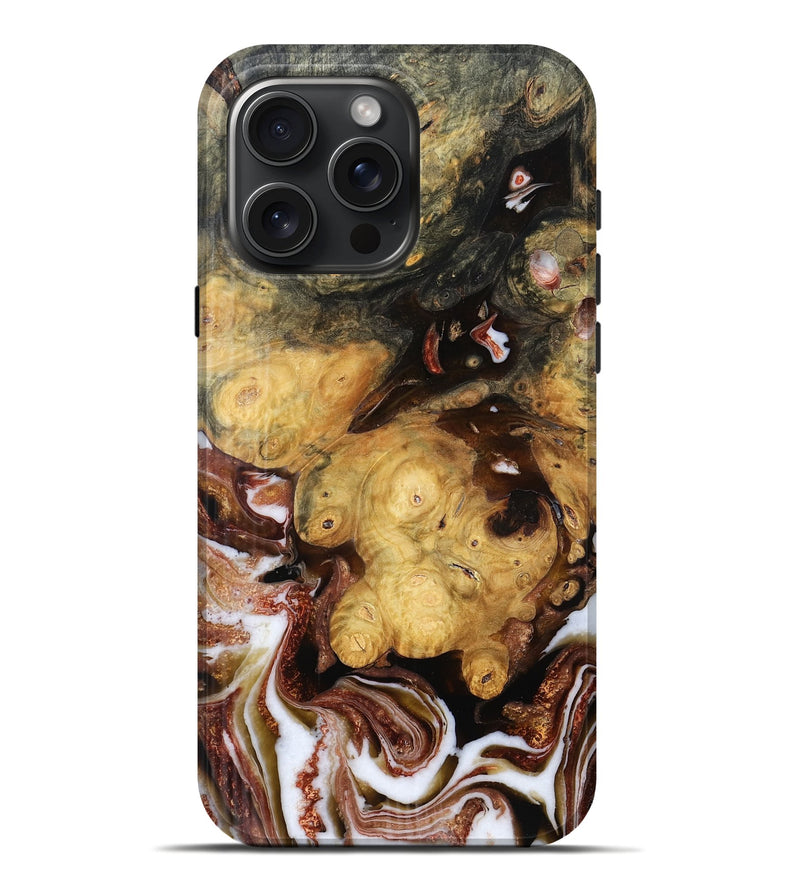 iPhone 16 Pro Max Wood Live Edge Phone Case - Lyman (Black & White, 781026)
