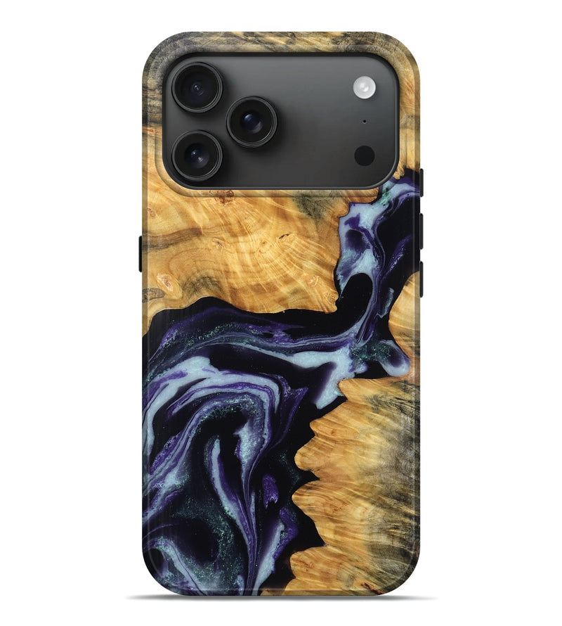 iPhone 17 Pro Max Wood Live Edge Phone Case - Jody (Purple, 781030)