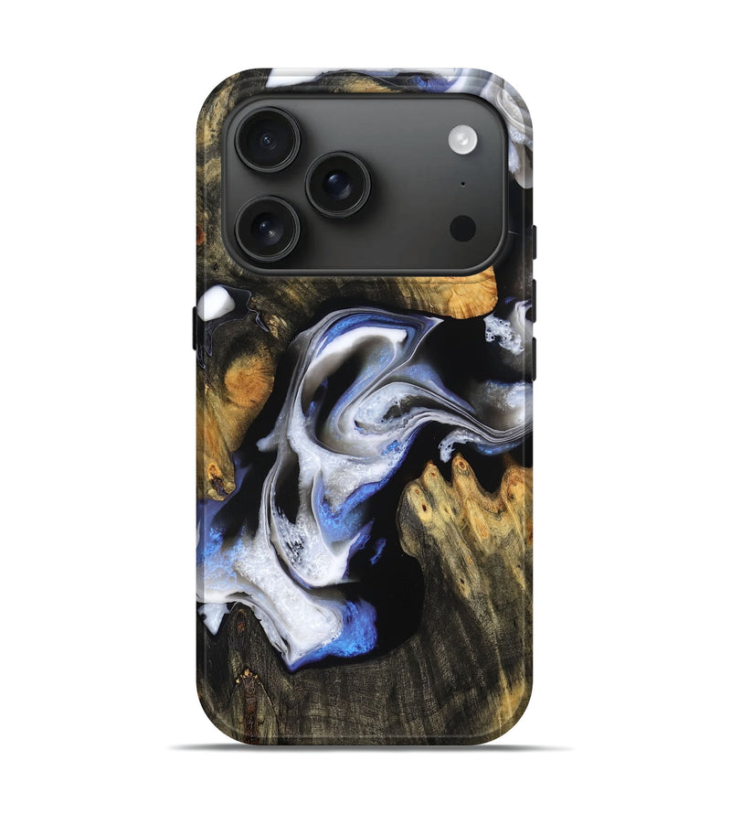 iPhone 17 Pro Wood Live Edge Phone Case - Yair (Black & White, 781234)