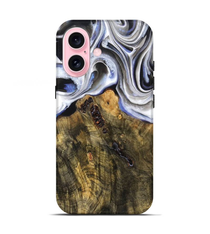 iPhone 17 Wood Live Edge Phone Case - Deven (Black & White, 781254)