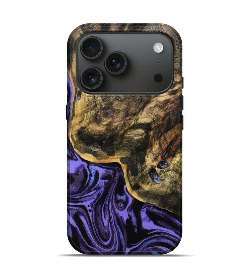 iPhone 17 Pro Wood Live Edge Phone Case - Clement (Purple, 781263)