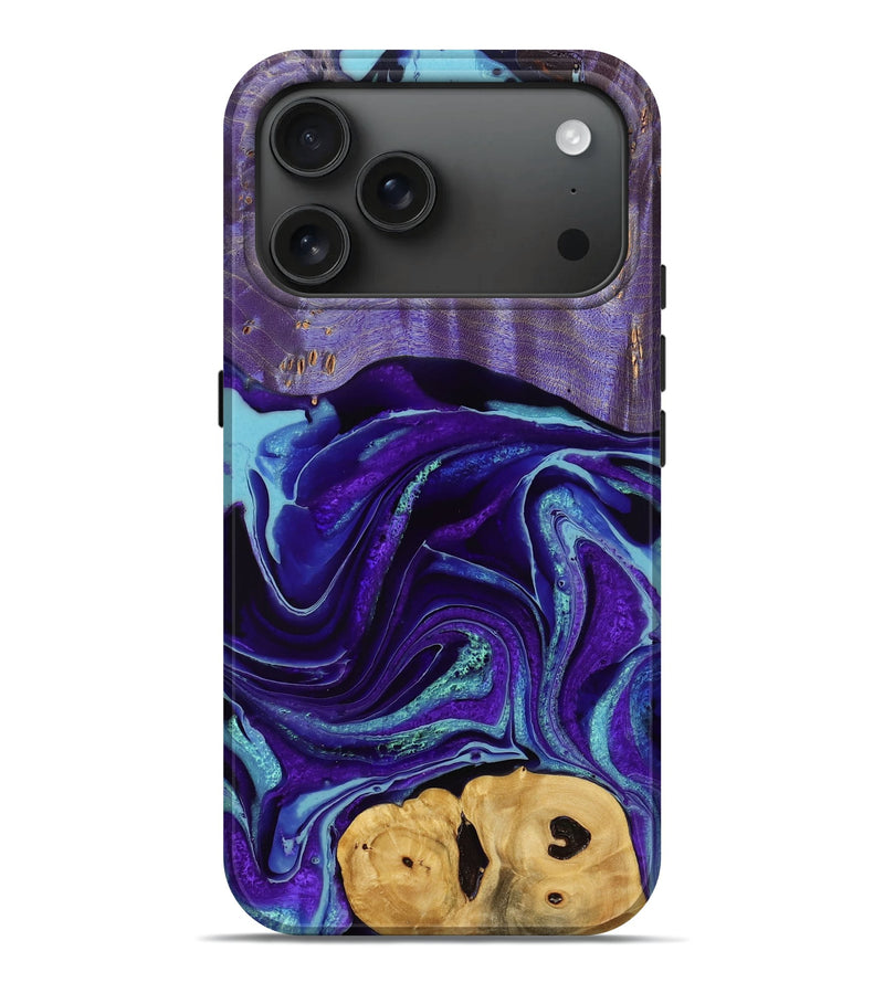 iPhone 17 Pro Max Wood Live Edge Phone Case - Vivian (Purple, 781426)