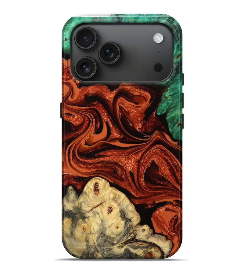 iPhone 17 Pro Max Wood Live Edge Phone Case - Shonda (Red, 781441)