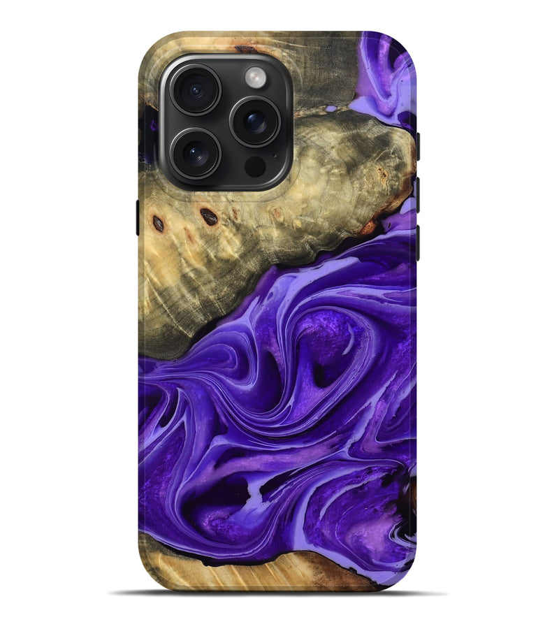 iPhone 16 Pro Max Wood Live Edge Phone Case - Royalty (Purple, 781442)