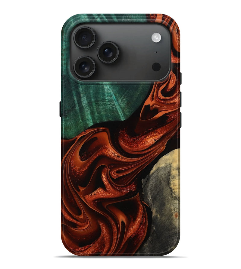 iPhone 17 Pro Max Wood Live Edge Phone Case - Houston (Red, 781450)