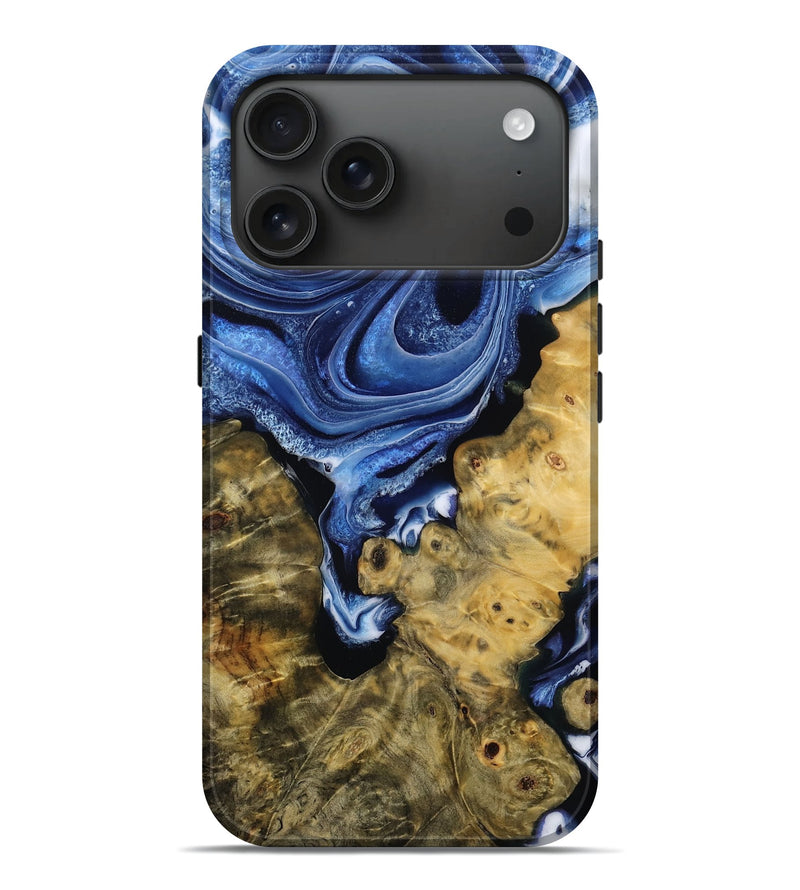 iPhone 17 Pro Max Wood Live Edge Phone Case - Dream (Blue, 781463)