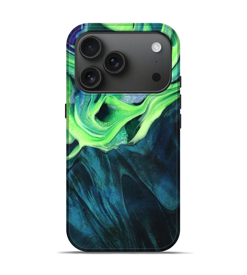 iPhone 17 Pro Wood Live Edge Phone Case - Vicki (Green, 781468)