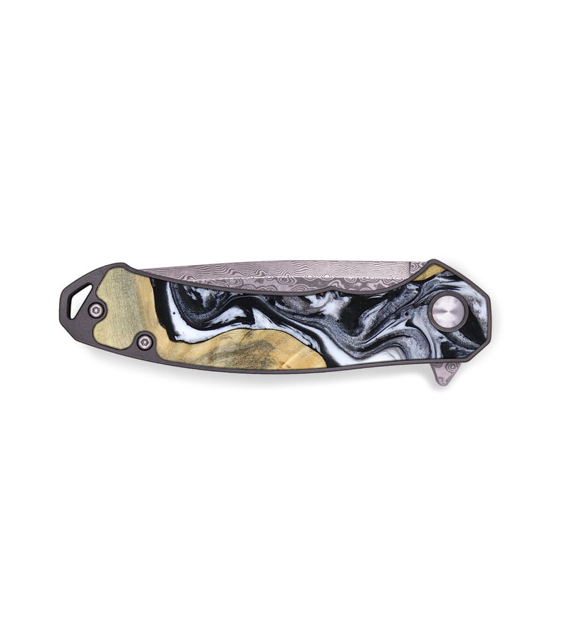 EDC Wood Pocket Knife - Izael (Black & White, 781582)