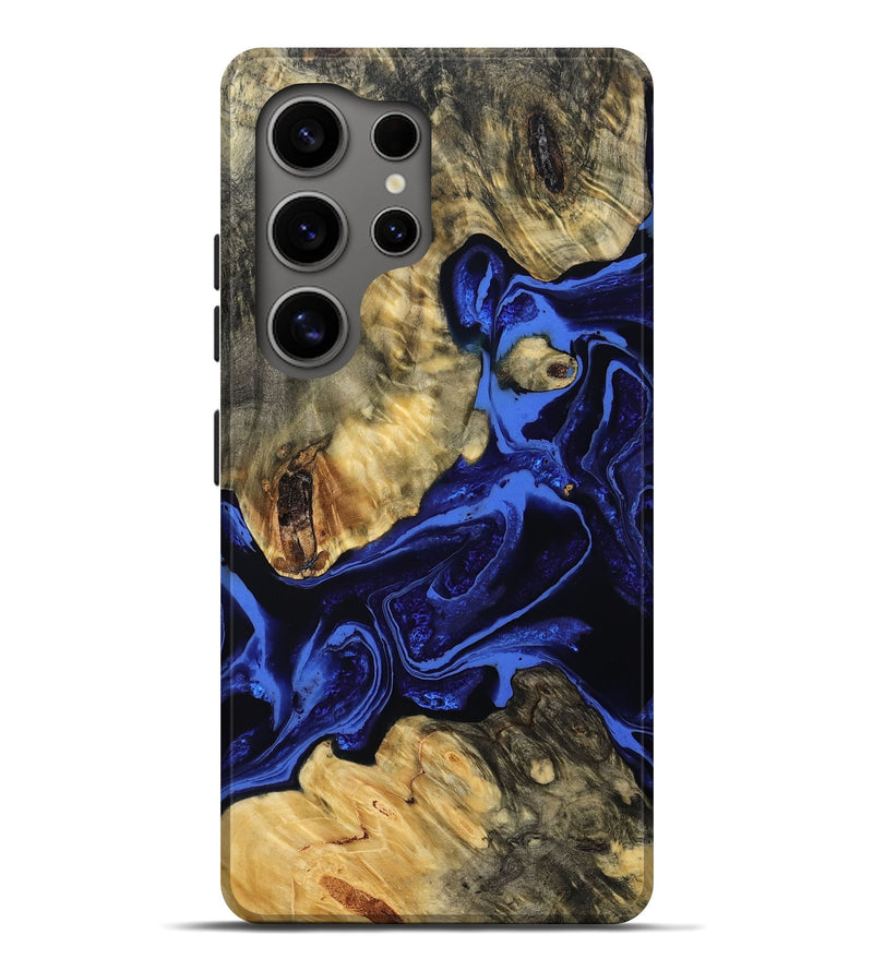 Galaxy S25 Ultra Wood Live Edge Phone Case - Angela (Blue, 781993)