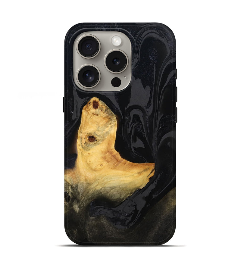 iPhone 16 Pro Wood Live Edge Phone Case - Colby (Black & White, 781995)