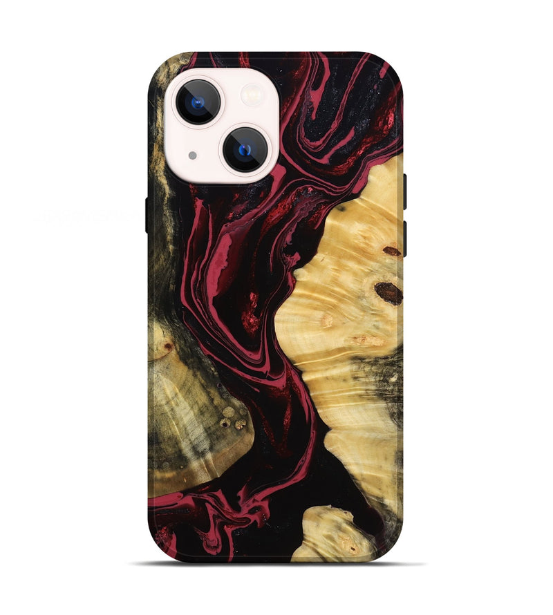 iPhone 13 Wood Live Edge Phone Case - Ira (Red, 781996)