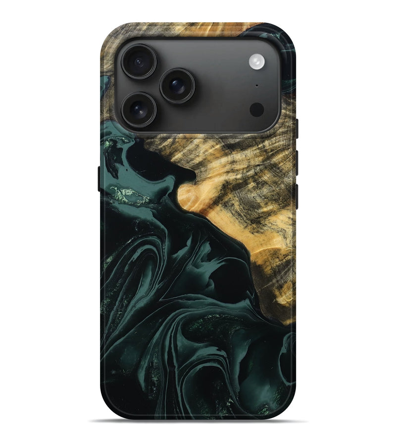 iPhone 17 Pro Max Wood Live Edge Phone Case - Ayah (Green, 781997)