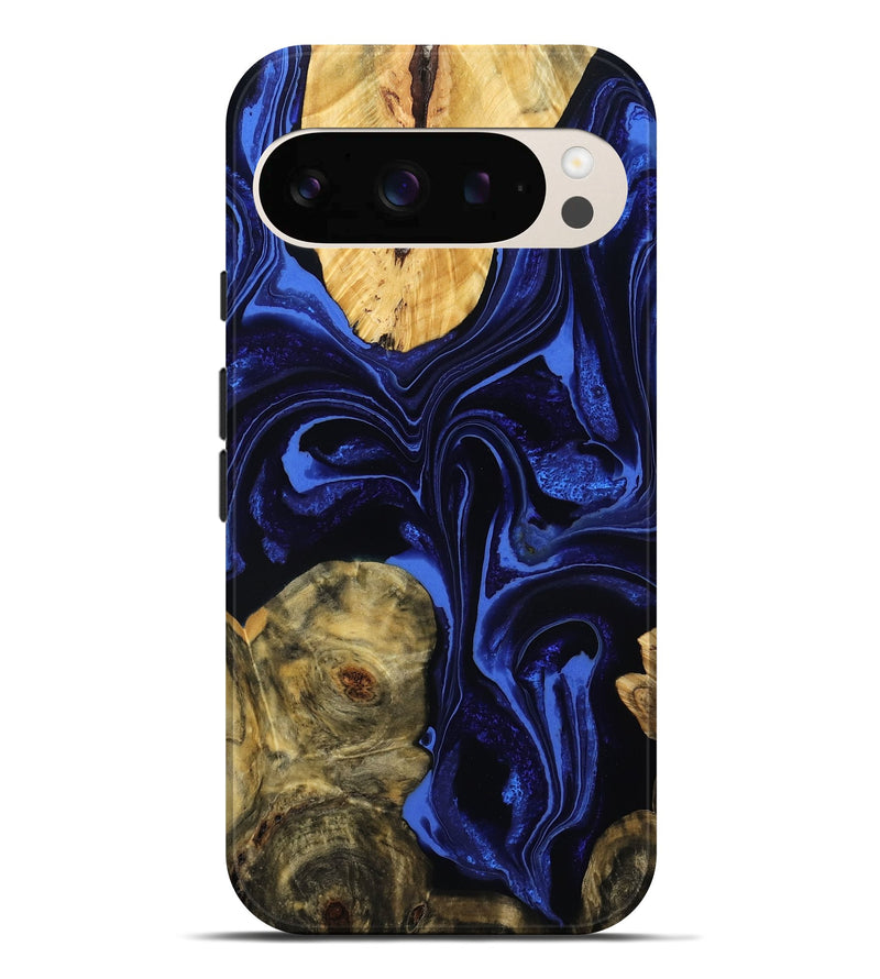 Pixel 10 Pro XL Wood Live Edge Phone Case - Lizeth (Blue, 781999)