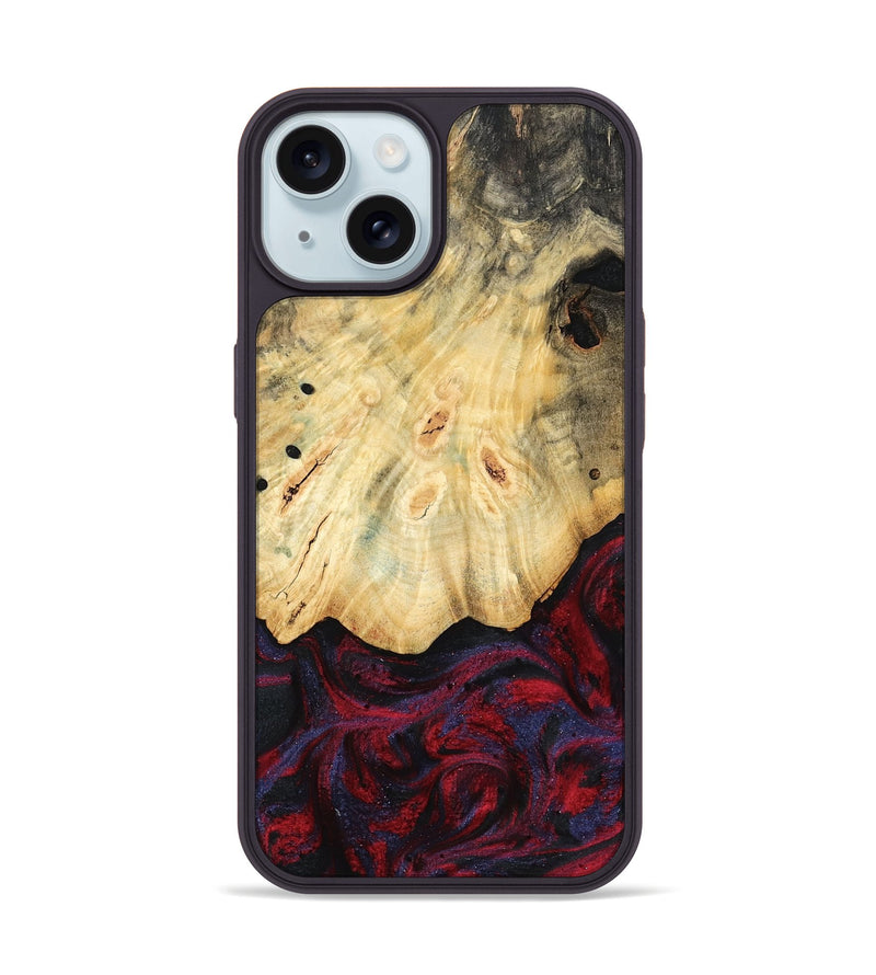iPhone 15 Wood Phone Case - Zackary (Red, 782201)