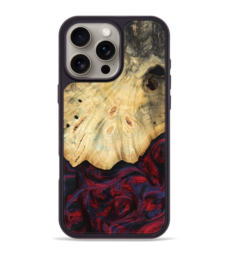 iPhone 16 Pro Max Wood Phone Case - Zackary (Red, 782201)