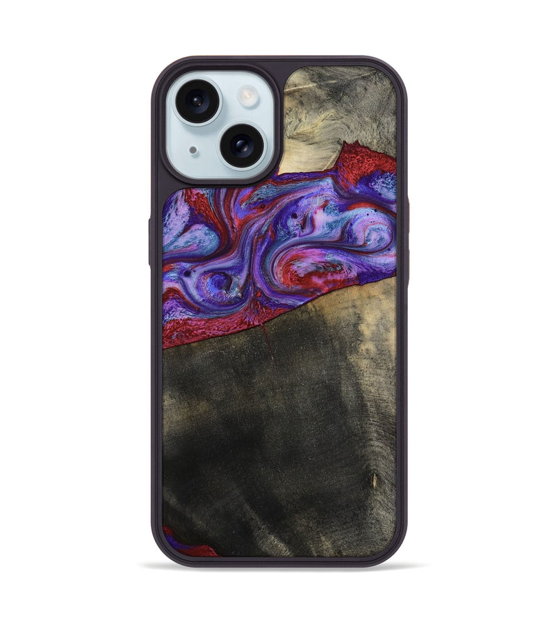 iPhone 15 Wood Phone Case - Candice (Purple, 782284)