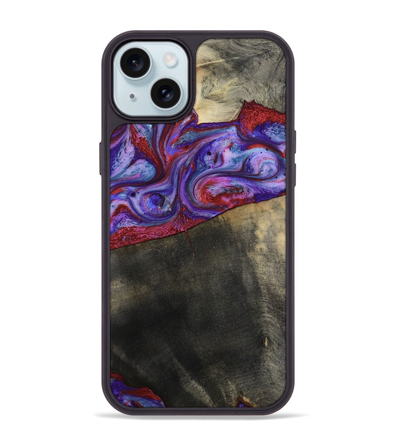 iPhone 15 Plus Wood Phone Case - Candice (Purple, 782284)