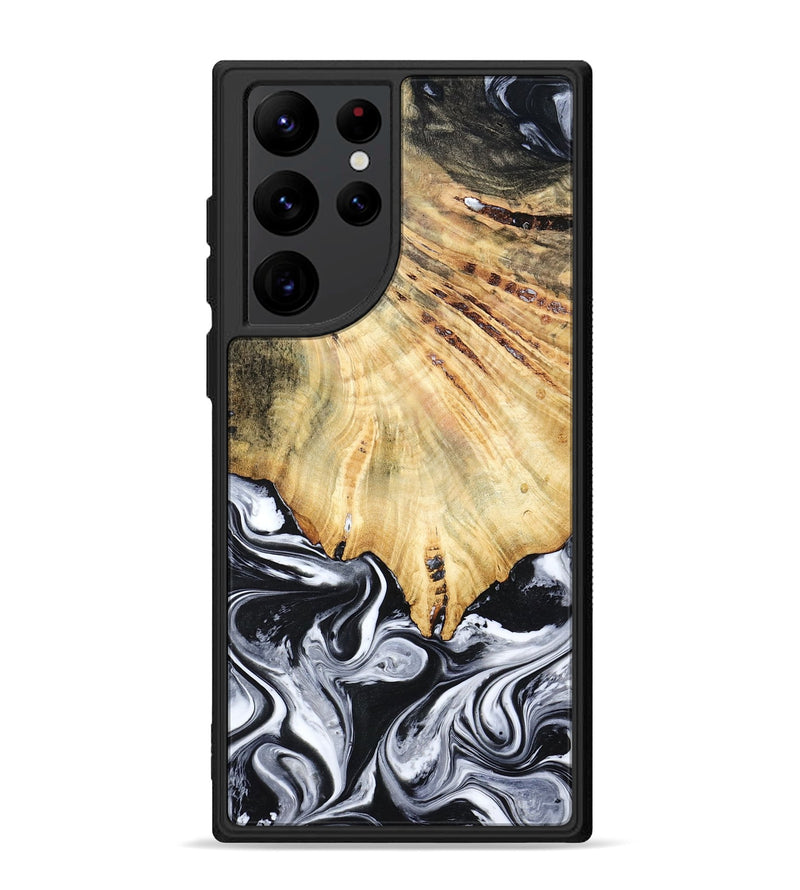 Galaxy S22 Ultra Wood Phone Case - Jemma (Black & White, 782289)